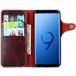 Wallet 3-kort ægte læder Samsung Galaxy S9 (SM-G960F)  - oxblood