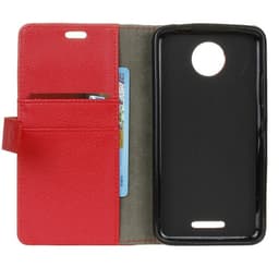 Lompakkokotelo 2-kortti Motorola Moto C Plus (XT1723)  - punainen