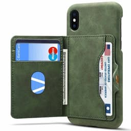 Vintage Flipwallet 3 -kortti Apple iPhone XS Max (6,5 ")  - vihreä