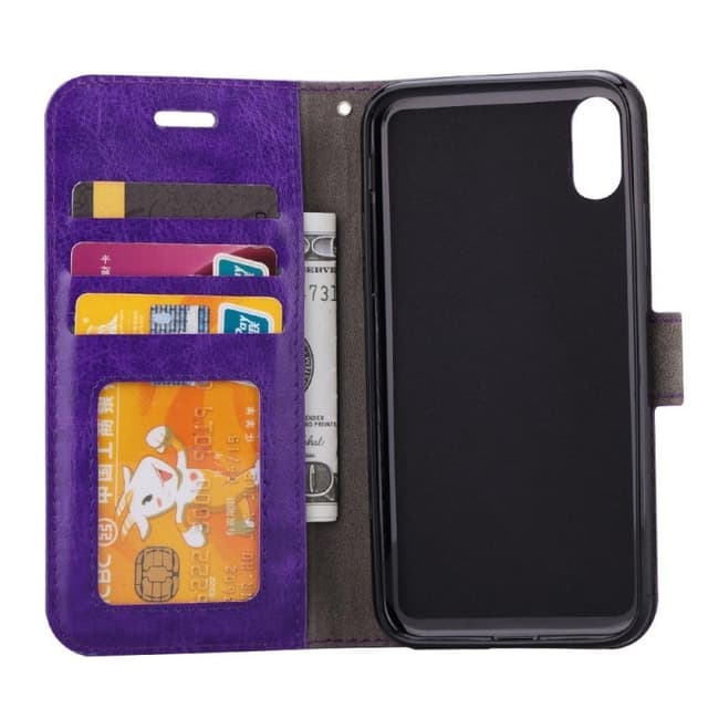 Wallet 3-kort til Apple iPhone XS Max (6,5 ")  - lilla