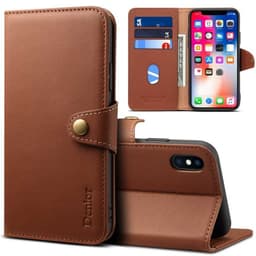 Denior Mobilplånbok läder 3-kort Apple iPhone XS Max (6.5")  - Brun