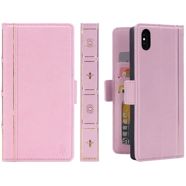 Retro Book Wallet 2i1 Apple iPhone XS Max (6.5")  - Rosa