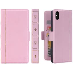 Retro Kirja lompakko 2i1 Apple iPhone XS Max (6.5 ")  - pinkki