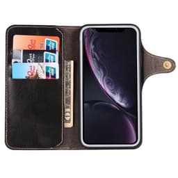 Wallet 3-kort ægte læder Apple iPhone XR (6,1 ")  - sort