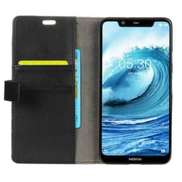 Lommebokdeksel 2-kort Nokia 5.1 Plus (TA-1109)  - Svart
