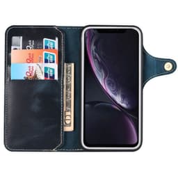 Lompakkokotelo 3-kortti aito nahka Apple iPhone XR (6.1 ")  - sininen