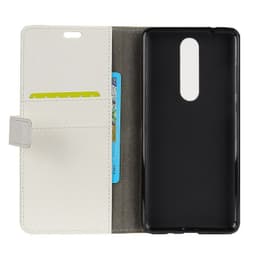 Lompakkokotelo 2-kortti Nokia 5.1 2018 (TA-1075)  - valkoinen