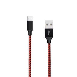 Micro USB-opladerkabel 3m nylon rød / sort