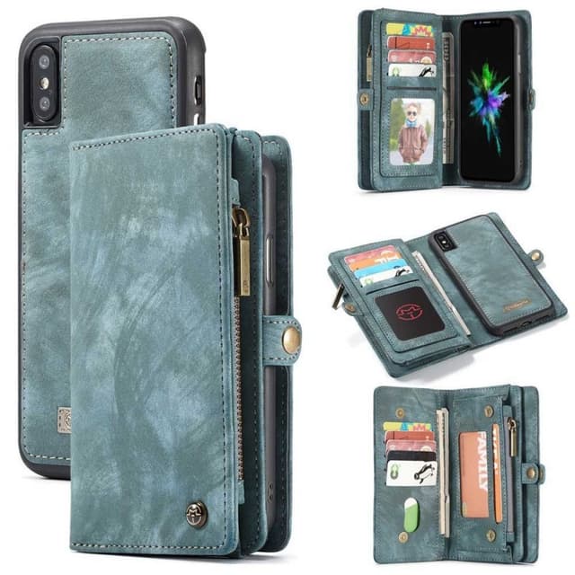 Multi Lompakkokotelo 11-kortti Apple iPhone XS Max (6,5 ")  - sininen