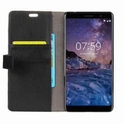 Lommebokdeksel 2-kort Nokia 7 Plus (TA-1046)  - Svart
