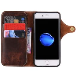 Lompakkokotelo 3-kortti aito nahka Apple iPhone 7/8  - Tummanruskea