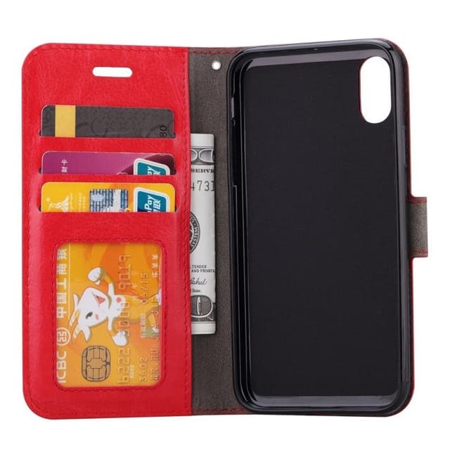 Wallet 3-kort til Apple iPhone XS Max (6,5 ")  - rød