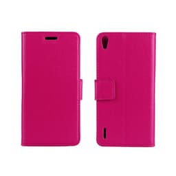 Lommebokdeksel 2-kort Huawei Ascend P7  - Rosa
