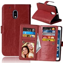 Lompakkotelo Flexi 9-kortti Motorola Moto G4 Play (XT1604)  - ruskea