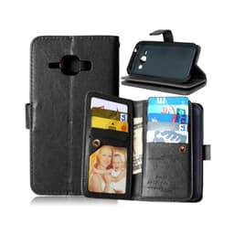Lompakkotelo Flexi 9-kortti Samsung Galaxy J1 2015 (SM-J100H)  - musta
