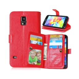 Lompakkotelo Flexi 9-kortti Samsung Galaxy S5 (SM-G900F)  - punainen