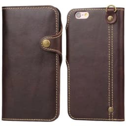 Retro lompakko nahka Apple iPhone 6+, 6S Plus  - Tummanruskea
