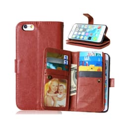 Lompakkotelo Flexi 9-kortti Apple iPhone 6, 6S  - ruskea