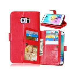 Lompakkotelo Flexi 9-kortti Samsung Galaxy S6 Edge (SM-G925F)  - punai