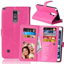 Lompakkotelo Flexi 9-kortti LG Stylus 2 Plus (K535N)  - pinkki