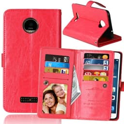 Lompakkotelo Flexi 9-kortti Motorola Moto Z (XT1650)  - punainen