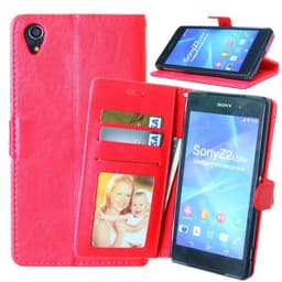Mobilplånbok 3-kort Sony Xperia Z2 (D6503)  - Röd