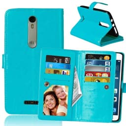 Dobbeltflip Flexi 9-kort Motorola Moto X Force (XT1580)  - Lyse blå