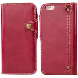 Retro Mobilplånbok Läder Apple iPhone 6, 6S  - Vinröd