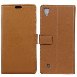 Lompakkokotelo 2-kortti LG X Power (K220)  - ruskea