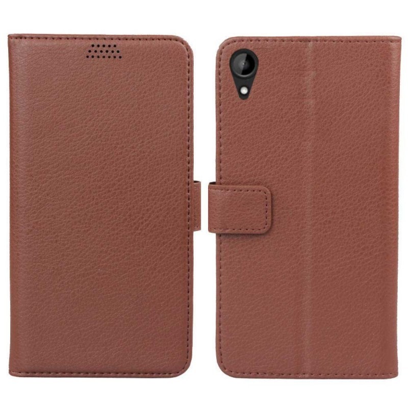 Lompakkokotelo 2-kortti HTC Desire 825  - ruskea