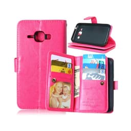 Dobbeltflip Flexi 9-kort Samsung Galaxy J1 2015 (SM-J100H)  - Rosa