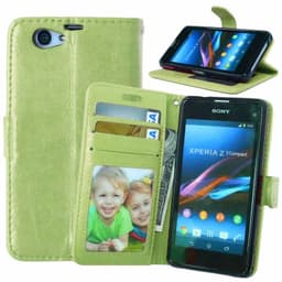 Lompakkokotelo 3-kortti Sony Xperia Z1 Compact (D5503)  - vihreä