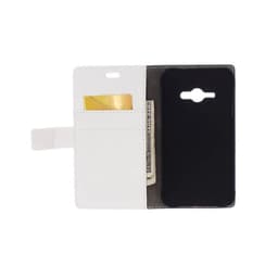 Lommebokdeksel 2-kort Samsung Galaxy J1 Ace (SM-J110F)  - Hvit