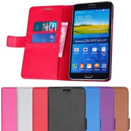 Lompakkokotelo 2-kortti Samsung Galaxy Mega 2 (SM-G750F)  - pinkki