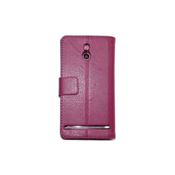 Lompakkokotelo 2-kortti Sony Xperia P (LT22i)  - Tumma vaaleanpunainen