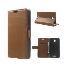 Lommebokdeksel 2-kort HTC Desire 516  - brun