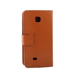 Lompakkokotelo 2-kortti LG Optimus F5 (P875)  - ruskea