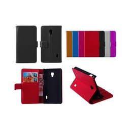 Lommebokdeksel 2-kort LG Optimus F6 (D500)  - Svart
