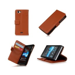 Lompakkokotelo 2-kortti Sony Xperia J (ST26i)  - ruskea