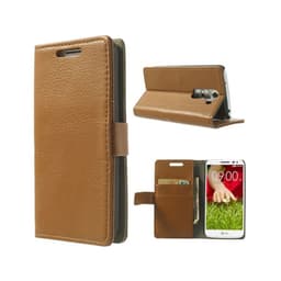 Lompakkokotelo 2-kortti LG G2 (D802)  - ruskea