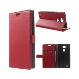 Lompakkokotelo 2-kortti Huawei Ascend Mate 7 (MT7-L09)  - punainen