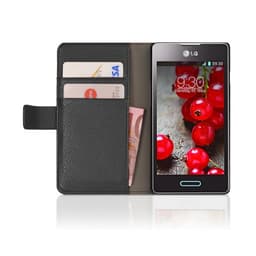 Lompakkokotelo 2-kortti LG Optimus L5 II (E460)  - musta