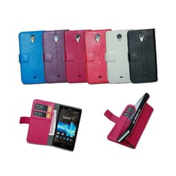 Lommebokdeksel 2-kort Sony Xperia T (LT30i)  - RØD