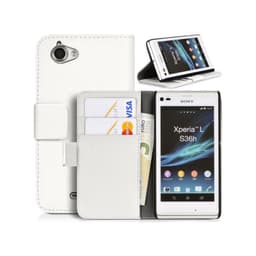 Lompakkokotelo 2-kortti Sony Xperia L (c2105)  - valkoinen
