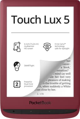 PocketBook Touch Lux 5 lesebrett (rød)