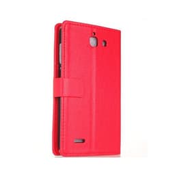 Lommebokdeksel 2-kort Huawei Ascend G730  - RØD