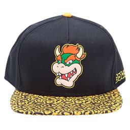 Nintendo Bowser gummi-badge snapback cap (sort/gul)