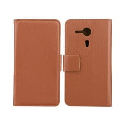 Lompakkokotelo 2-kortti Sony Xperia SP (c5303)  - ruskea