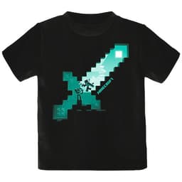 Børne t-shirt Minecraft - Diamond Sword sort (7-8 år)