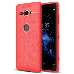 Nahkakuvioitu TPU kuori Sony Xperia XZ2 Compact (H8324)  - punainen